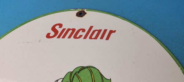 Vintage Sinclair Gasoline Sign Dinosaur Mickey Mouse Porcelain Gas Pump Sign 305378743723 12