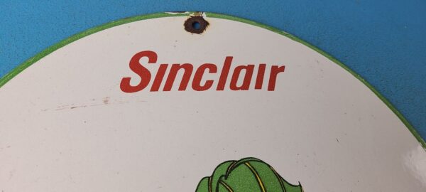 Vintage Sinclair Gasoline Sign Dinosaur Mickey Mouse Porcelain Gas Pump Sign 305378743723 4