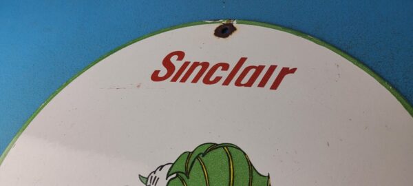 Vintage Sinclair Gasoline Sign Dinosaur Mickey Mouse Porcelain Gas Pump Sign 305378743723 7