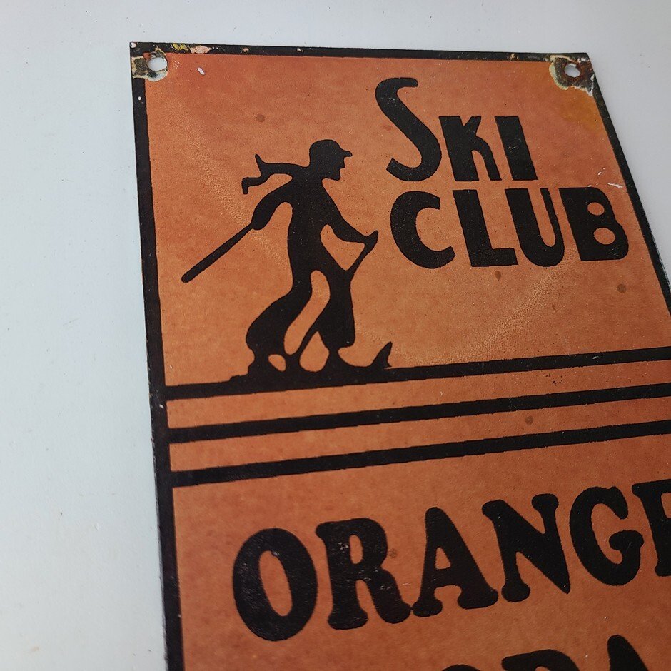 Vintage Ski Club Soda Sign - Orange Soda Beverage Double Cola Pop Gas Pump Sign - Image 5