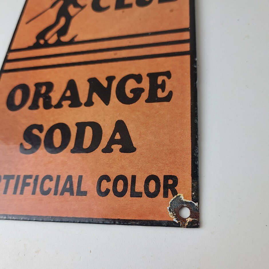 Vintage Ski Club Soda Sign - Orange Soda Beverage Double Cola Pop Gas Pump Sign - Image 10