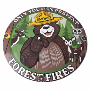 Vintage Smokey Bear Sign - Prevent Forest Prevention Porcelain Gas Sign