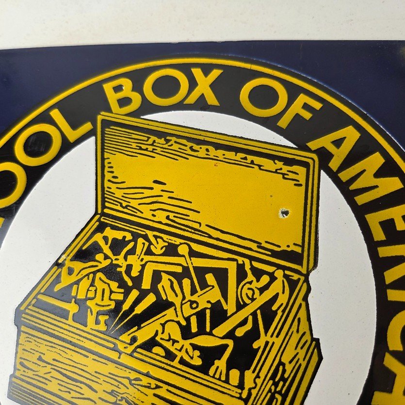 Vintage Stanley Tools Porcelain Sign - Gas Auto Mechanic Garage Shop Sign - Image 3