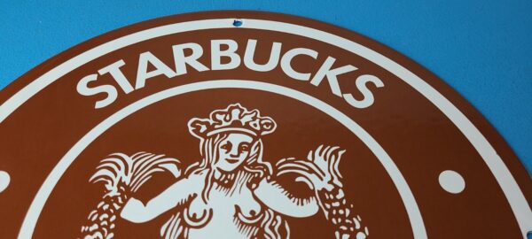 Vintage Starbucks Sign Coffee Tea Spices Porcelain Beverage Gas Pump Sign 305742078943 12