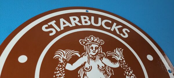 Vintage Starbucks Sign Coffee Tea Spices Porcelain Beverage Gas Pump Sign 305742078943 4