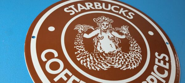 Vintage Starbucks Sign Coffee Tea Spices Porcelain Beverage Gas Pump Sign 305742078943 5