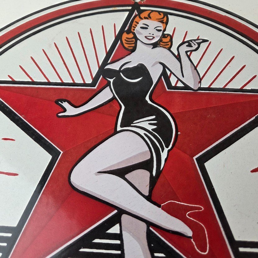 Vintage Texaco Gasoline Sign - Gas Service Station Pump Porcelain Sign - Image 3