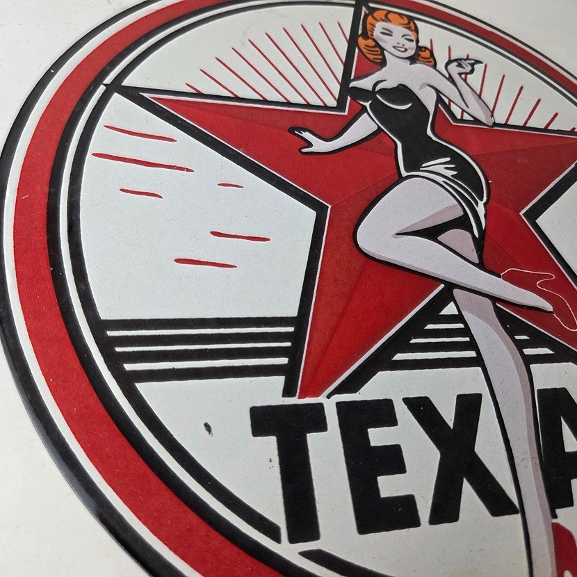 Vintage Texaco Gasoline Sign - Gas Service Station Pump Porcelain Sign - Image 6