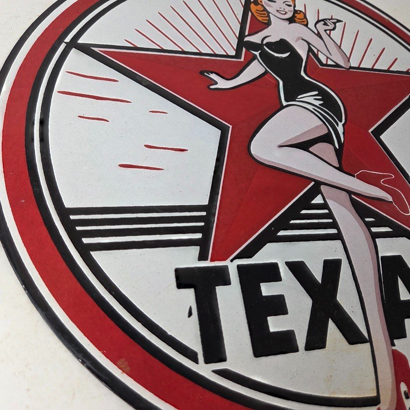 Vintage Texaco Gasoline Sign - Gas Service Station Pump Porcelain Sign - Image 6