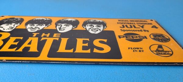 Vintage The Beatles Sign English Rock Band Guitar Concert Gas Pump Sign 305658365643 10