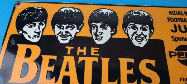 Vintage The Beatles Sign English Rock Band Guitar Concert Gas Pump Sign 305658365643 2