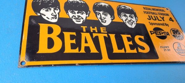 Vintage The Beatles Sign English Rock Band Guitar Concert Gas Pump Sign 305658365643 5