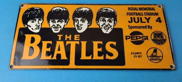 Vintage The Beatles Sign English Rock Band Guitar Concert Gas Pump Sign 305658365643