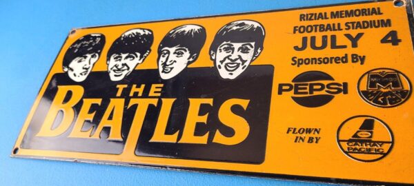 Vintage The Beatles Sign English Rock Band Guitar Concert Gas Pump Sign 305658365643 9