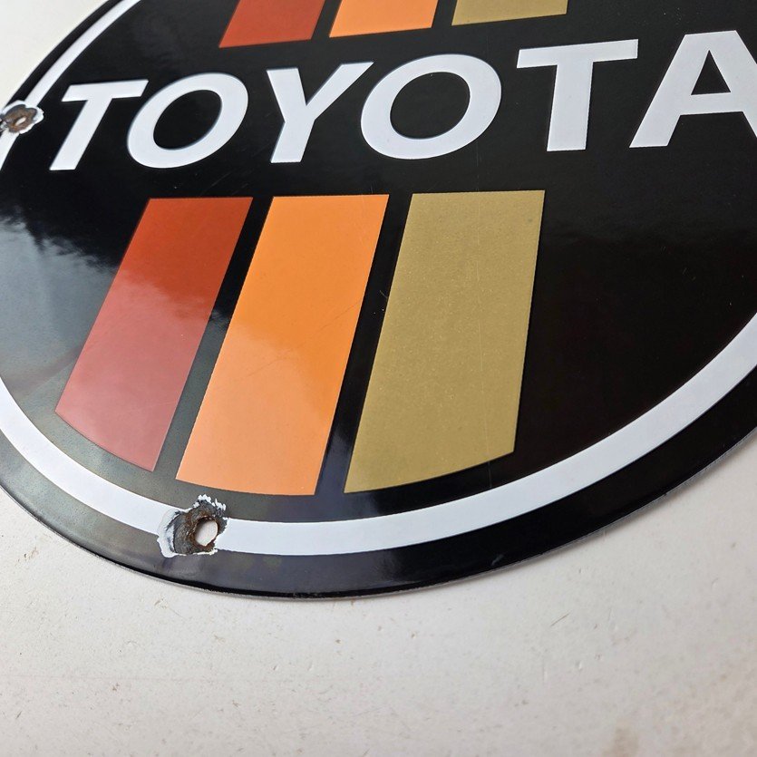 Vintage Toyota Sign - Automobile Truck Car Motors Gas Pump Porcelain Sign - Image 14