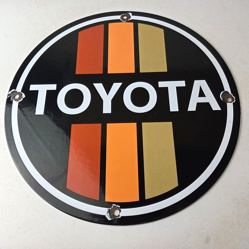 Vintage Toyota Sign - Automobile Truck Car Motors Gas Pump Porcelain Sign - Image 15