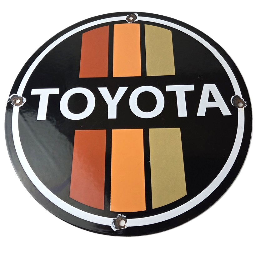 Vintage Toyota Sign - Automobile Truck Car Motors Gas Pump Porcelain Sign