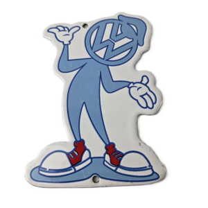 Vintage Volkswagen Sign - VW Automobile Dealership Sales Gas Pump Porcelain Sign