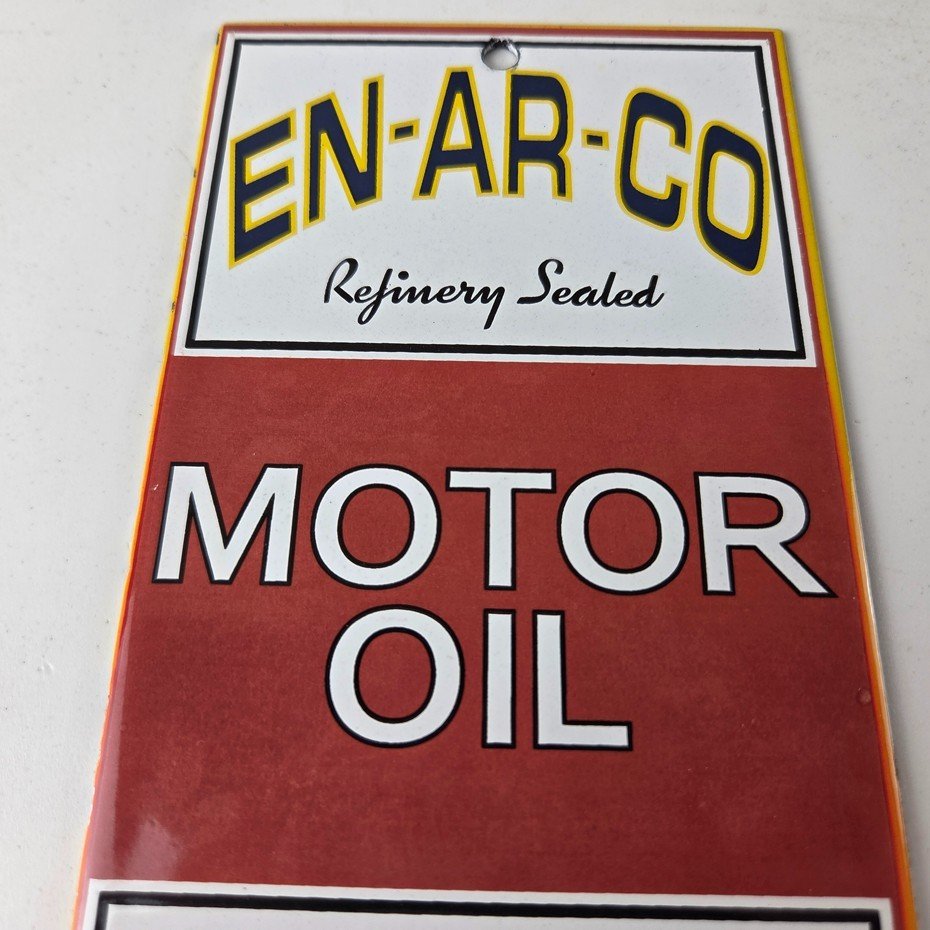 Vintage White Rose Gasoline Sign - ENARCO Canada Service Station Gas Pump Sign - Image 3