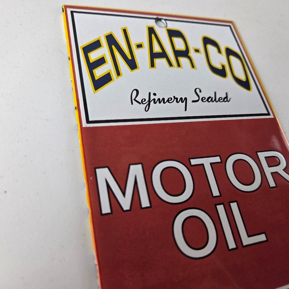 Vintage White Rose Gasoline Sign - ENARCO Canada Service Station Gas Pump Sign - Image 5