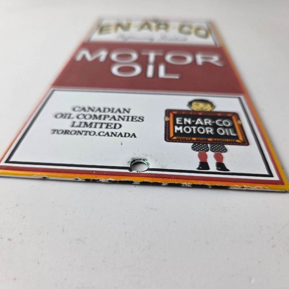 Vintage White Rose Gasoline Sign - ENARCO Canada Service Station Gas Pump Sign - Image 9