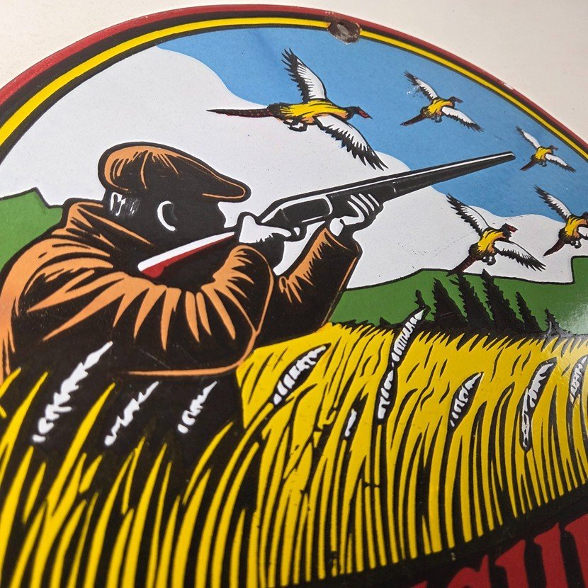 Vintage Winchester Porcelain Sign - Powder Shot Gun Shells Gas Pump Sign - Image 5