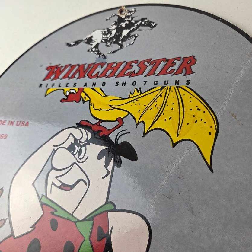 Vintage Winchester Porcelain Sign - Rifles Firearms Hunt Gas Service Pump Sign - Image 12