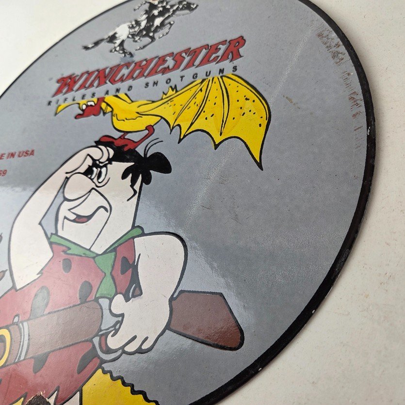 Vintage Winchester Porcelain Sign - Rifles Firearms Hunt Gas Service Pump Sign - Image 13