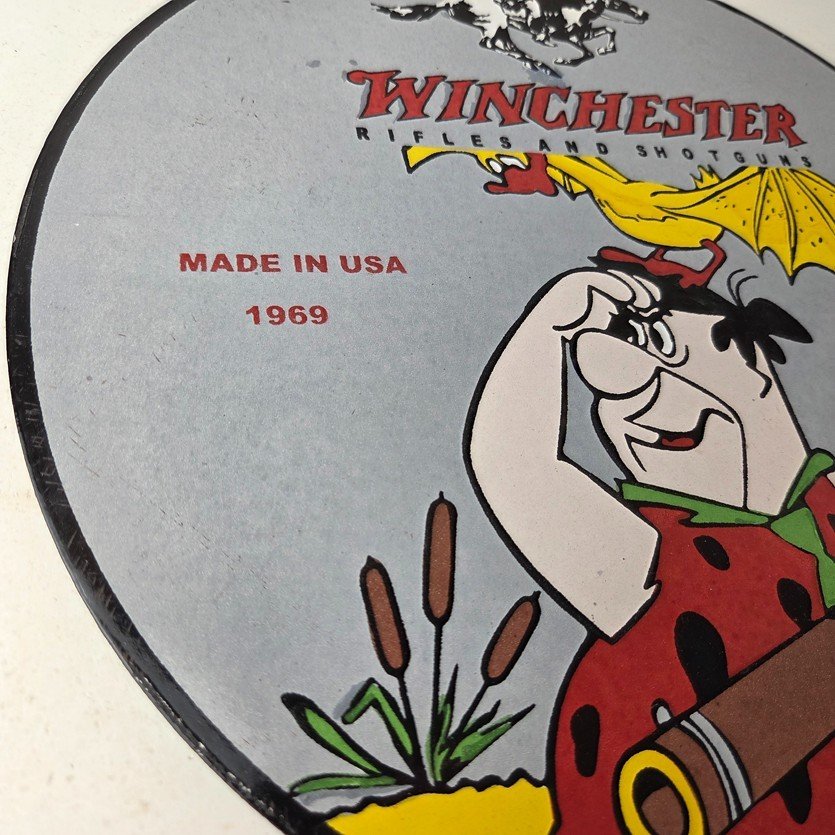 Vintage Winchester Porcelain Sign - Rifles Firearms Hunt Gas Service Pump Sign - Image 6