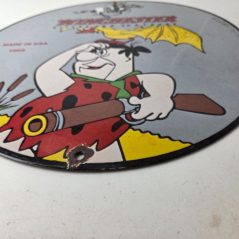 Vintage Winchester Porcelain Sign - Rifles Firearms Hunt Gas Service Pump Sign - Image 10