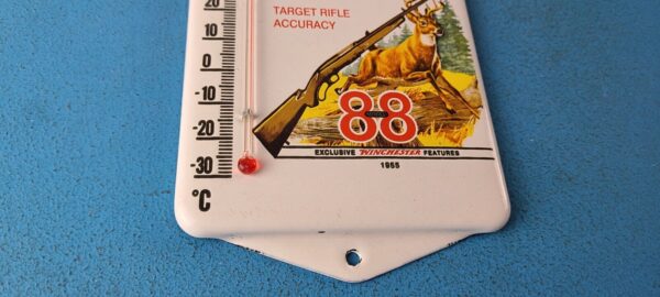 Vintage Winchester Porcelain Sign Rifles Gas Pump Ad Thermometer Sign 305751863203 6