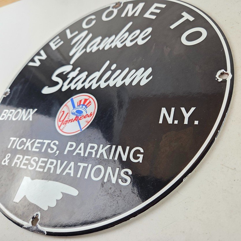 Vintage Yankees Baseball Sign - Stadium Gas Service Station Porcelain Sign - Image 13