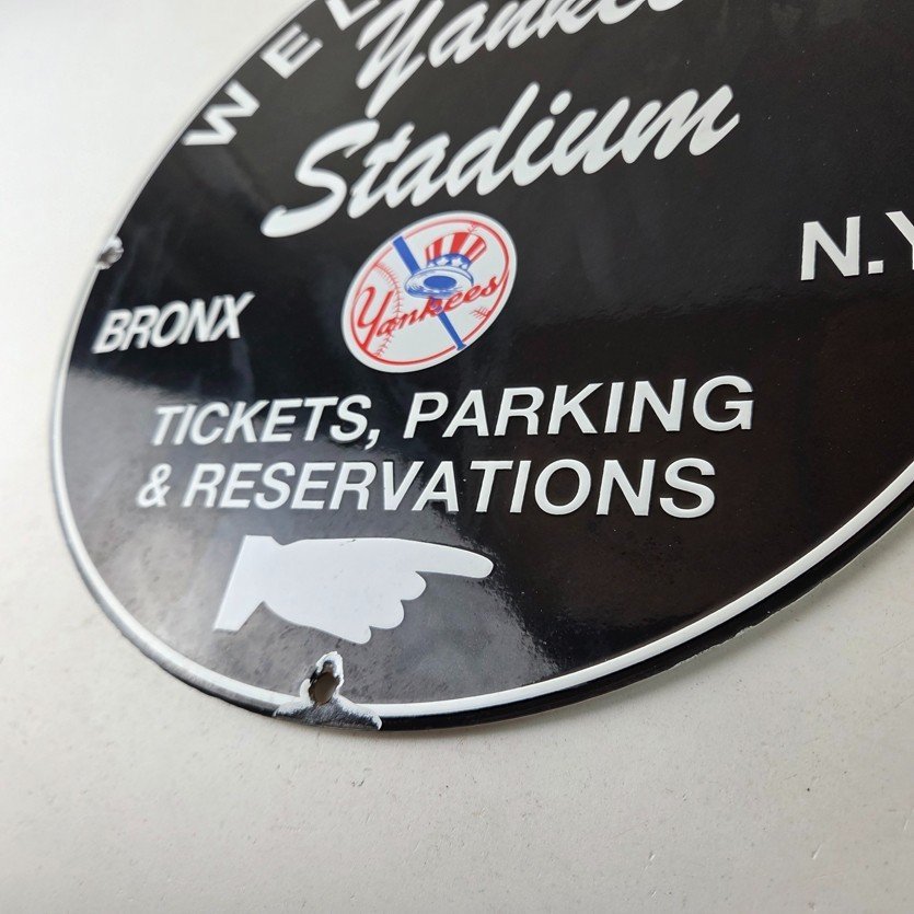 Vintage Yankees Baseball Sign - Stadium Gas Service Station Porcelain Sign - Image 14