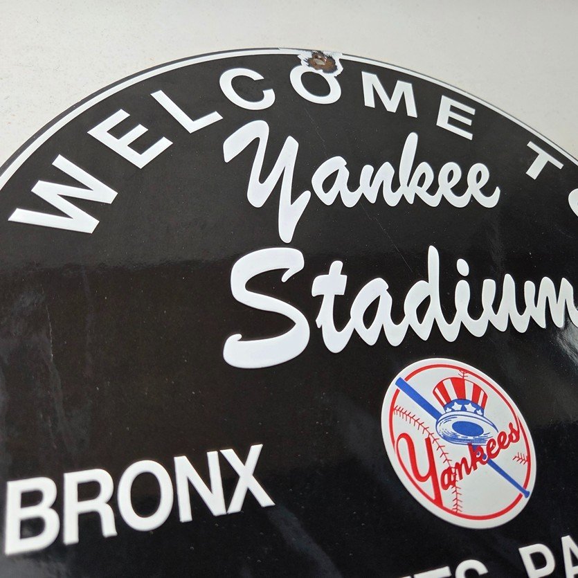 Vintage Yankees Baseball Sign - Stadium Gas Service Station Porcelain Sign - Image 5