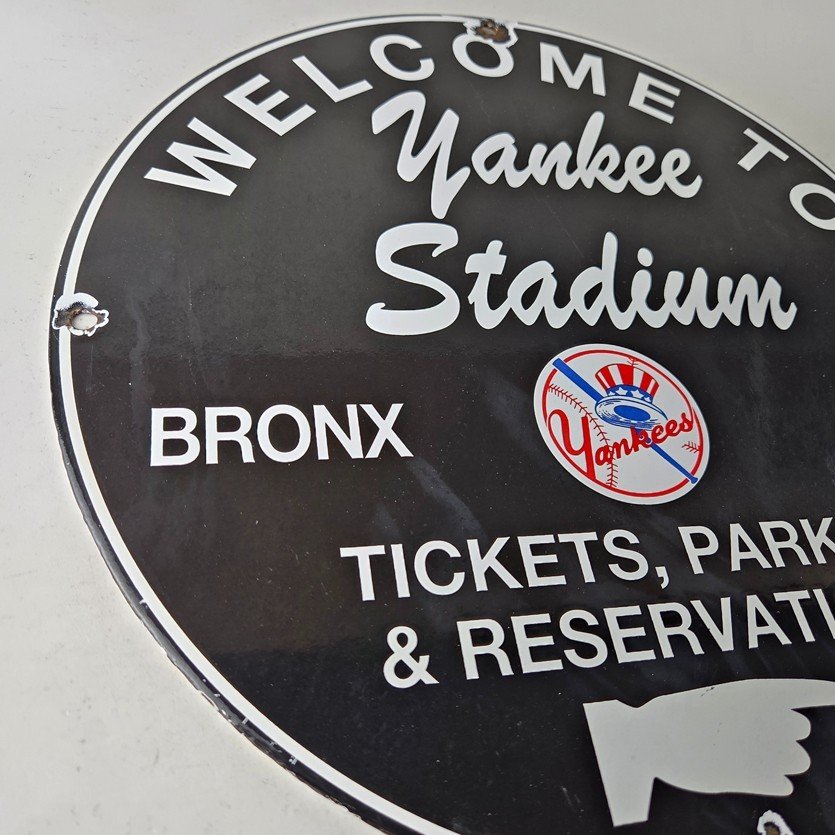 Vintage Yankees Baseball Sign - Stadium Gas Service Station Porcelain Sign - Image 6