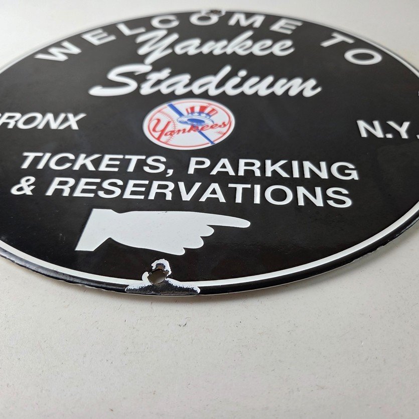 Vintage Yankees Baseball Sign - Stadium Gas Service Station Porcelain Sign - Image 10