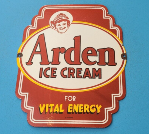 VINTAGE ARDEN PORCELAIN ICE CREAM MILK ENERGY GENERAL STORE DQ PUMP SIGN 305872535564