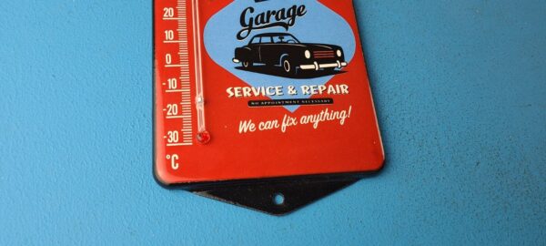 VINTAGE CHEVROLET PORCELAIN GARAGE GAS PUMP AD SALES SIGN ON SERVICE THERMOMETER 305692595294 6