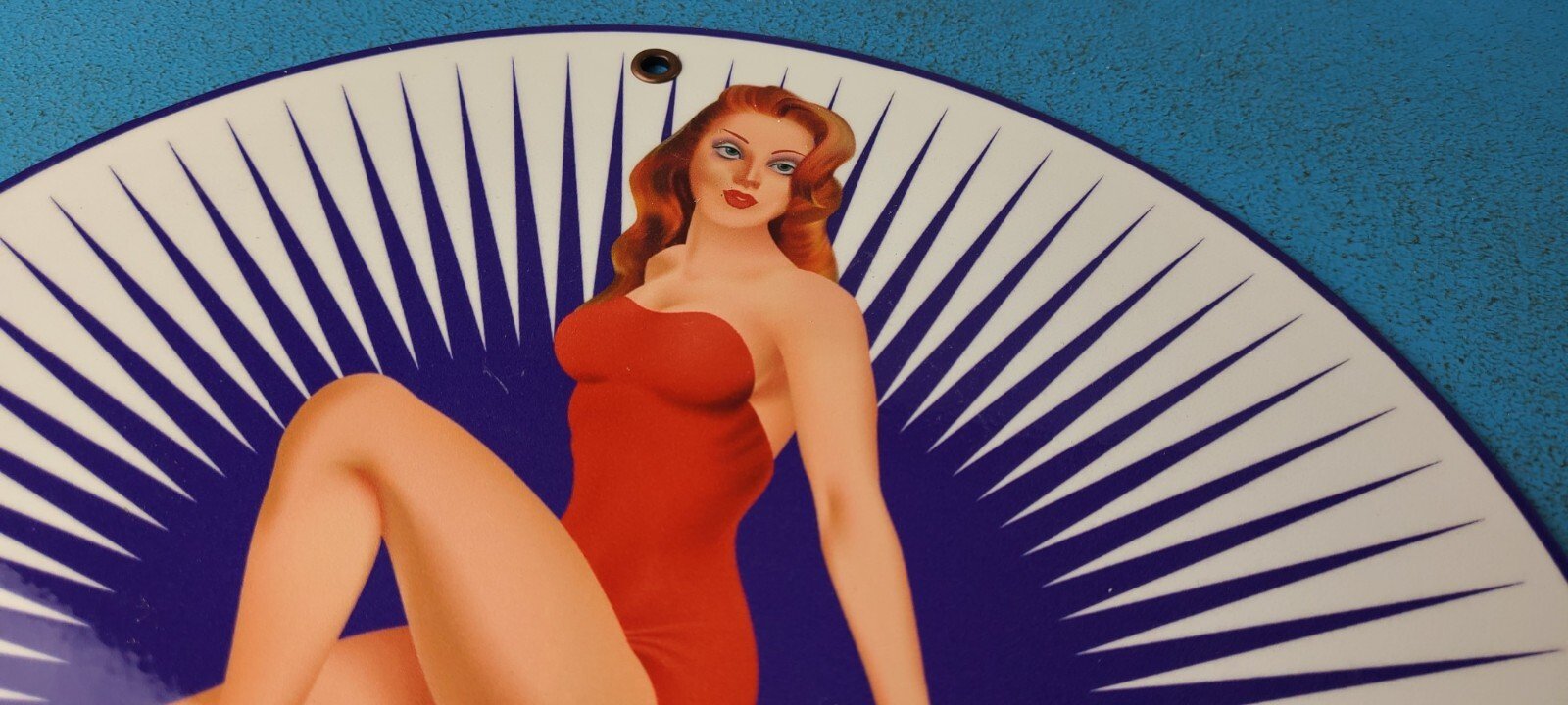 VINTAGE ETHYL GASOLINE PORCELAIN SERVICE STATION GAS PUMP PLATE SIGN - Image 13