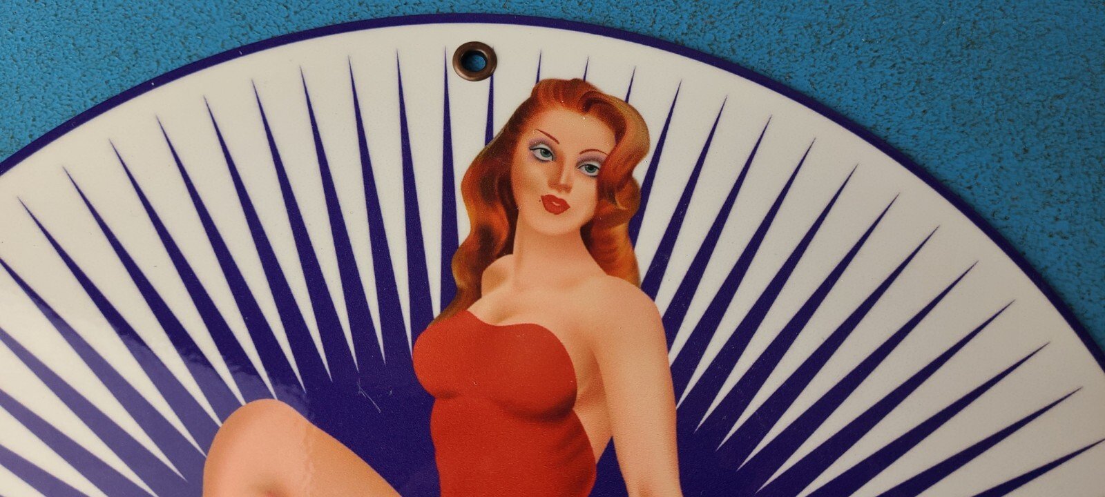 VINTAGE ETHYL GASOLINE PORCELAIN SERVICE STATION GAS PUMP PLATE SIGN - Image 14