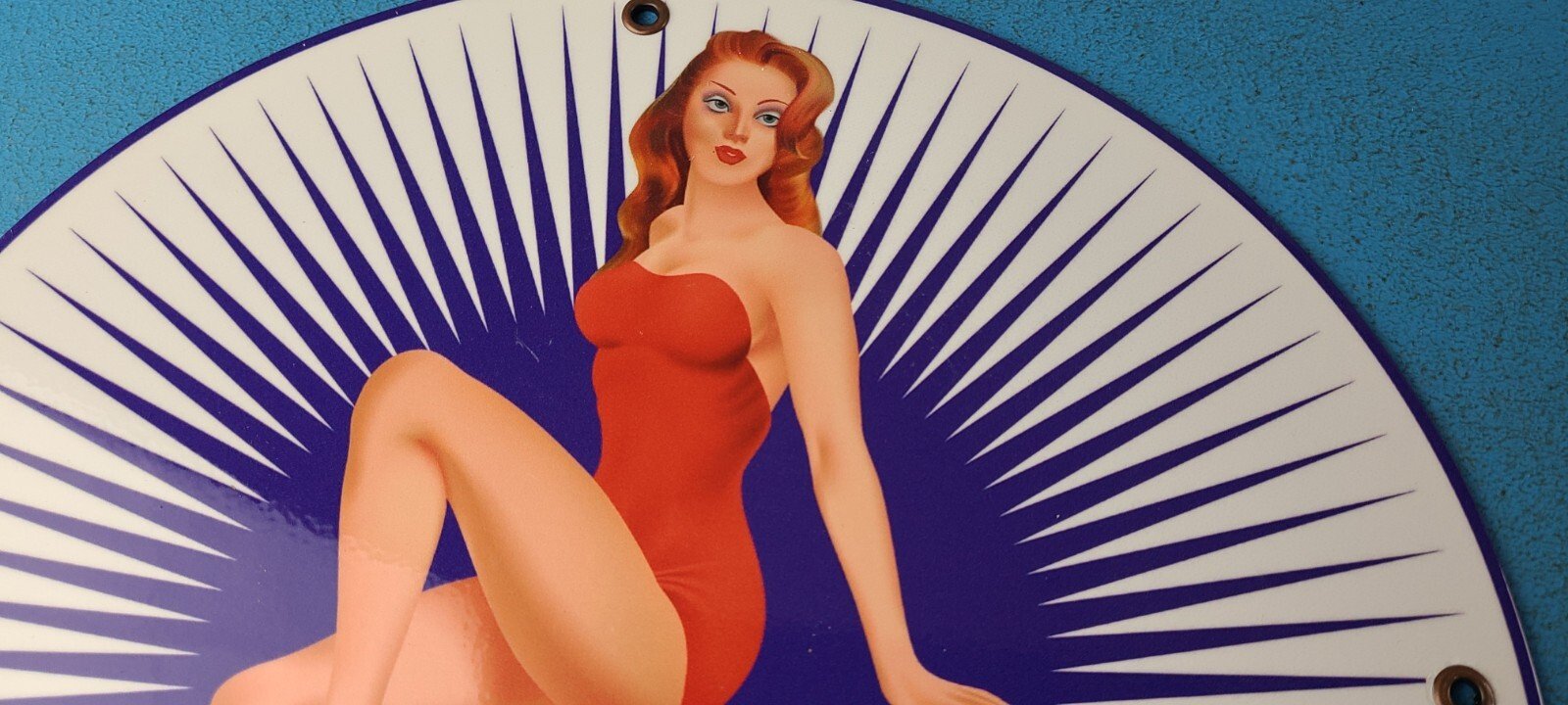 VINTAGE ETHYL GASOLINE PORCELAIN SERVICE STATION GAS PUMP PLATE SIGN - Image 3