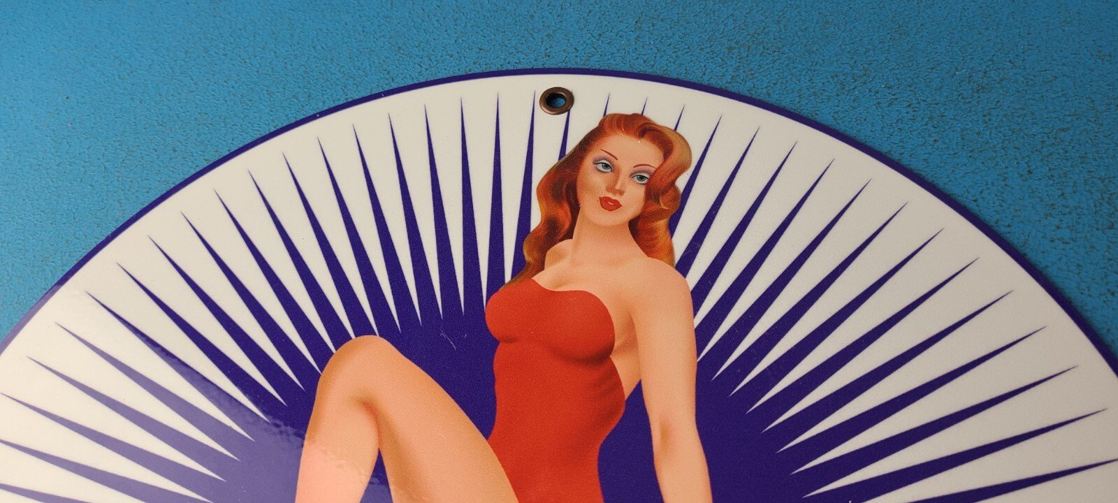 VINTAGE ETHYL GASOLINE PORCELAIN SERVICE STATION GAS PUMP PLATE SIGN - Image 8