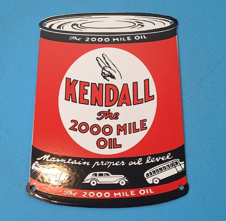 VINTAGE KENDALL GASOLINE PORCELAIN GAS AUTO OIL QUART CAN SERVICE STATION SIGN 305898344634