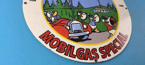 VINTAGE MOBIL GASOLINE PORCELAIN GAS OIL SPECIAL SERVICE STATION PEGASUS SIGN 305194267334 6
