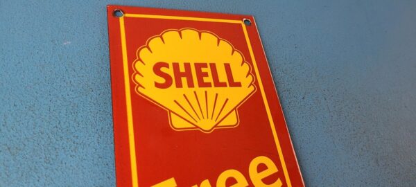 VINTAGE SHELL PORCELAIN FREE AIR GARAGE GAS MOTOR OIL SERVICE STATION PUMP SIGN 305771857584 4