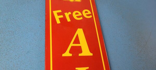 VINTAGE SHELL PORCELAIN FREE AIR GARAGE GAS MOTOR OIL SERVICE STATION PUMP SIGN 305771857584 5