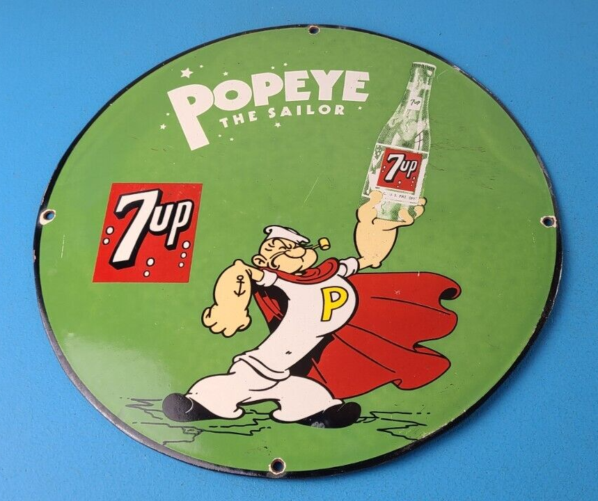 Vintage 7 Up Soda Sign Advertisement Piggly General Store Porcelain Gas Sign 305838640044