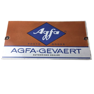 Vintage Agfa Gevaert Sign - Photos Camera Manufacturer Gas Pump Porcelain Sign