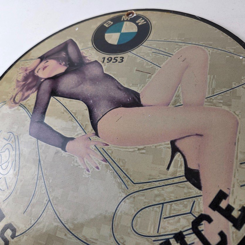 Vintage BMW Sign - Motorcycle Gas Pump Service Auto Porcelain Sign - Image 12