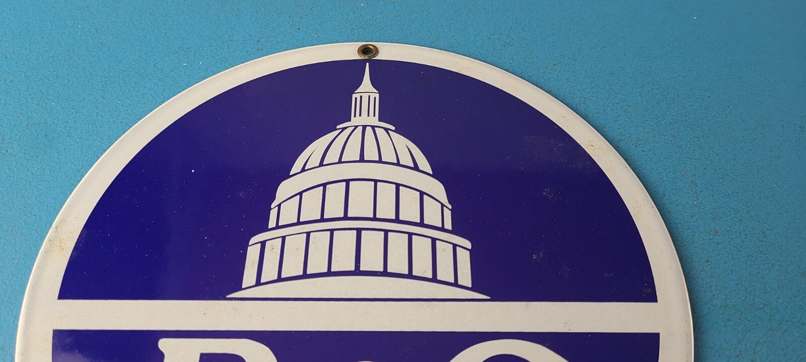 Vintage B&O Railway Sign - Railroad Porcelain Gas Pump Train Station Sign - Image 13